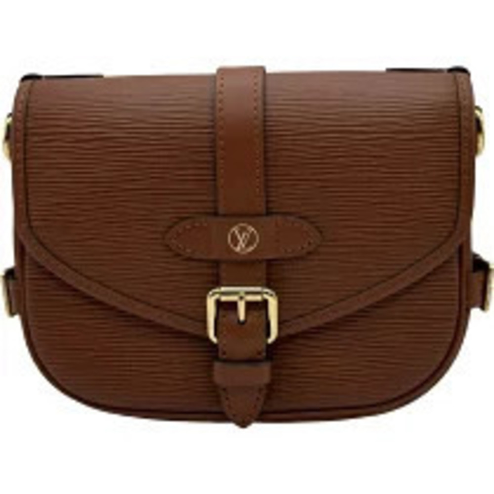 Louis Vuitton Saumur Epi Cognac Leather Shoulder Bag Black